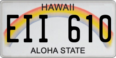HI license plate EII610
