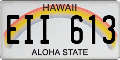 HI license plate EII613
