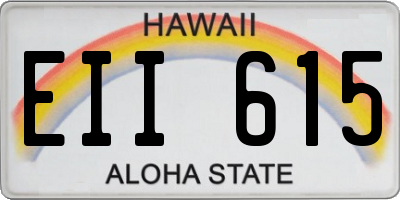 HI license plate EII615