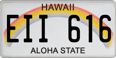 HI license plate EII616