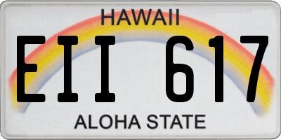 HI license plate EII617