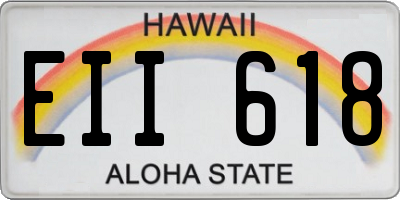 HI license plate EII618