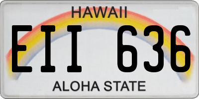 HI license plate EII636