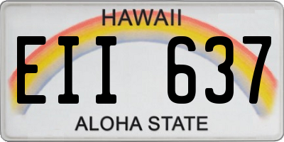 HI license plate EII637