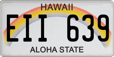 HI license plate EII639
