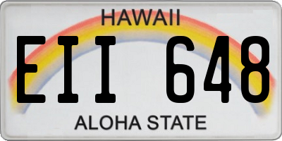 HI license plate EII648