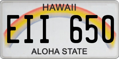 HI license plate EII650