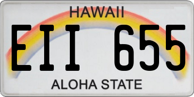 HI license plate EII655