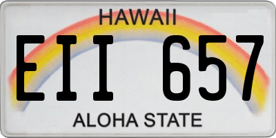 HI license plate EII657