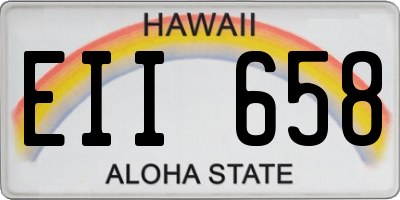 HI license plate EII658