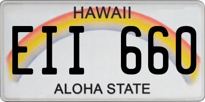 HI license plate EII660