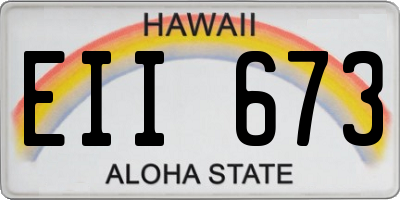HI license plate EII673