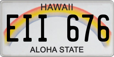 HI license plate EII676