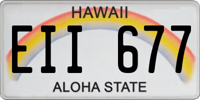 HI license plate EII677
