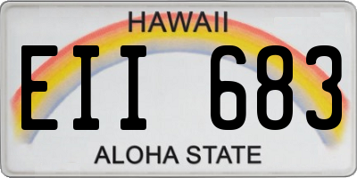 HI license plate EII683