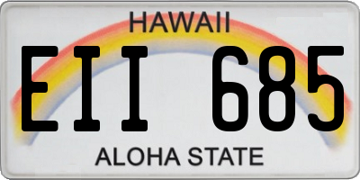 HI license plate EII685