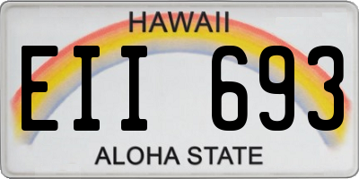 HI license plate EII693