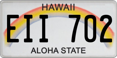 HI license plate EII702
