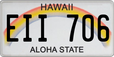 HI license plate EII706