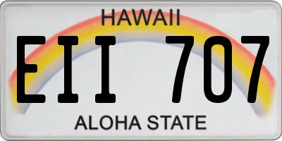 HI license plate EII707