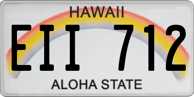 HI license plate EII712