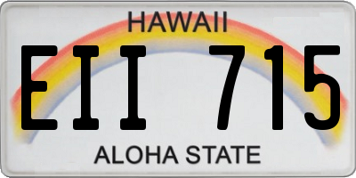HI license plate EII715