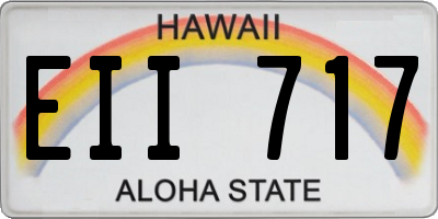 HI license plate EII717