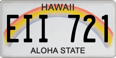 HI license plate EII721