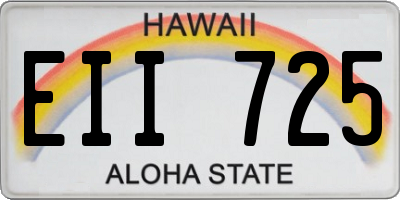 HI license plate EII725