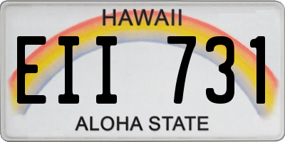 HI license plate EII731