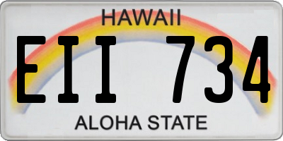 HI license plate EII734