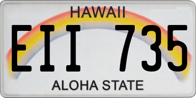 HI license plate EII735