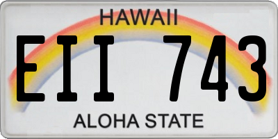HI license plate EII743
