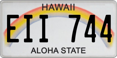 HI license plate EII744