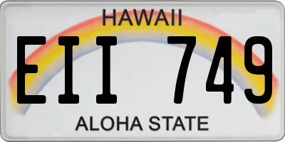 HI license plate EII749