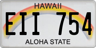 HI license plate EII754