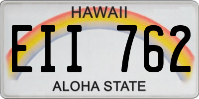 HI license plate EII762