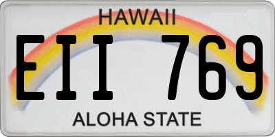 HI license plate EII769