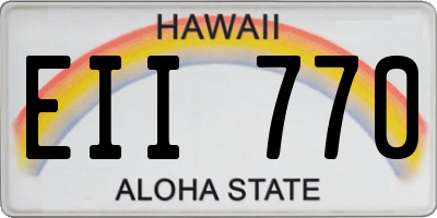 HI license plate EII770