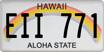 HI license plate EII771
