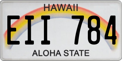 HI license plate EII784