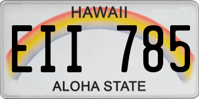 HI license plate EII785