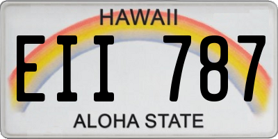 HI license plate EII787