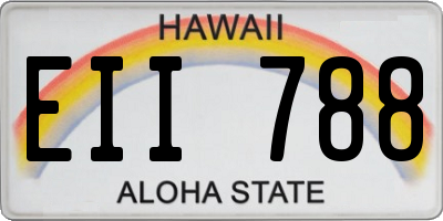 HI license plate EII788