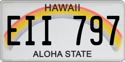 HI license plate EII797