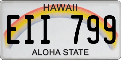 HI license plate EII799