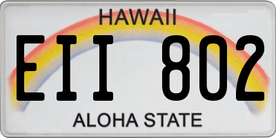 HI license plate EII802