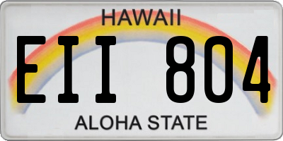 HI license plate EII804