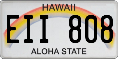 HI license plate EII808