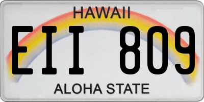 HI license plate EII809